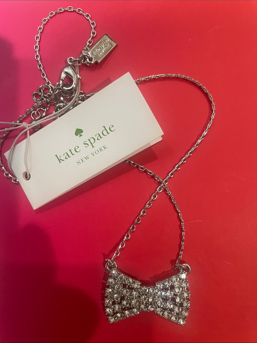 kate spade silver crystal bow mini bag charm